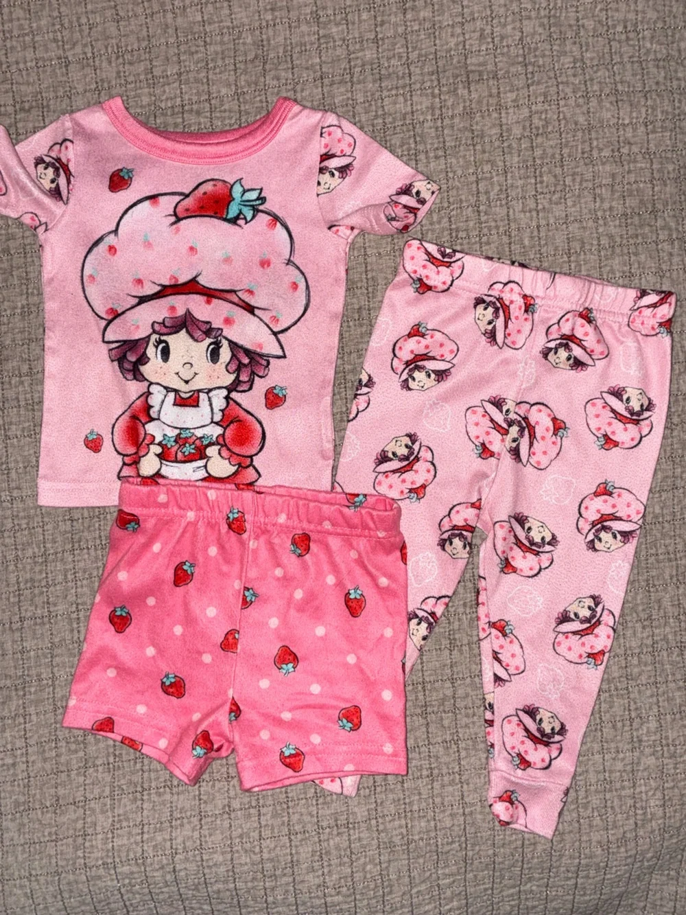 Strawberry Character Pink Kids Pajama Set